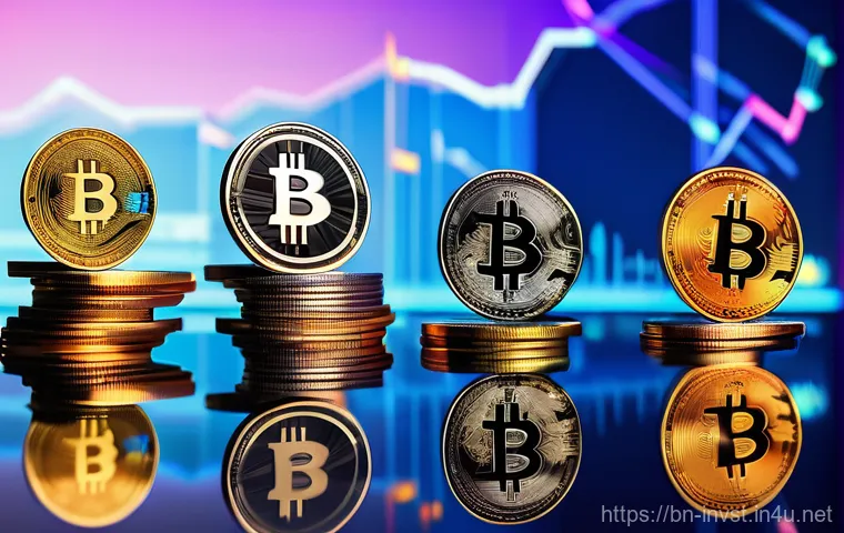 코인 분산 투자 전략 - **Prompt 1: The Diversified Crypto Portfolio**
    "A vibrant, dynamic illustration depicting a well...