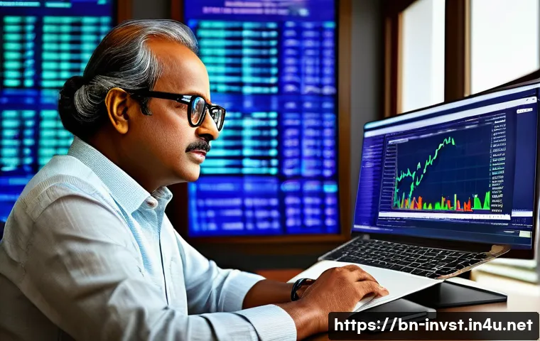 주식 초보자의 실수 피하는 법 - A detailed and vibrant scene of a Bengali investor in a modern home office, attentively reading fina...